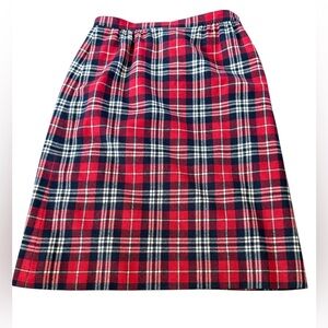 Pendleton Skirt Women 16 Red Macdougall Tartan 100% Virgin Wool Holiday Vintage